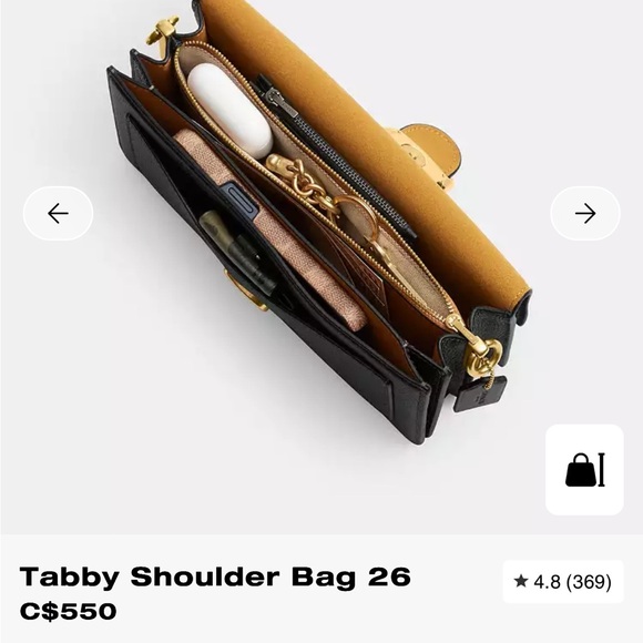 Coach Black Crossbody Bag with Gold Accent - Picture 3 of 3